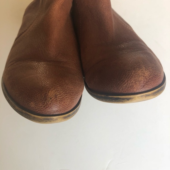 Lucky brand brown leather booties ankle boots - Picture 4 of 8